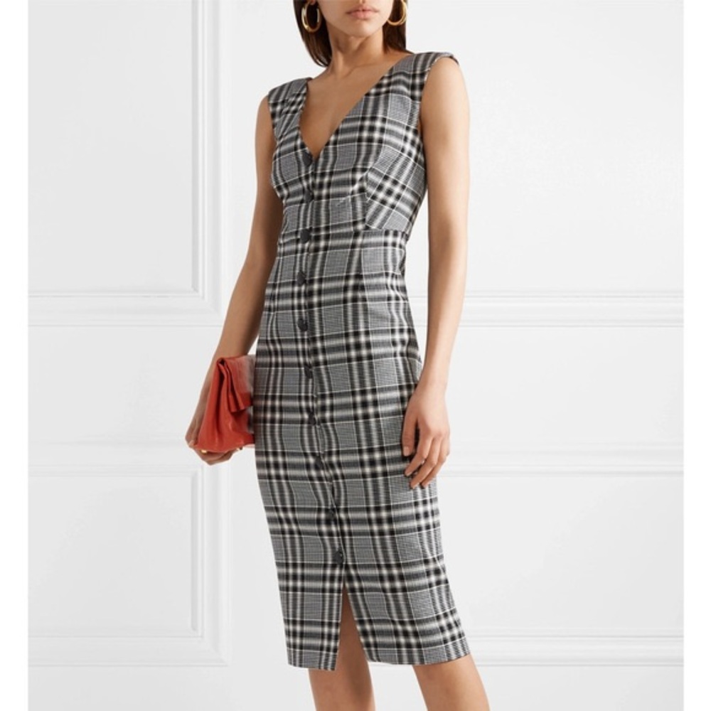 Veronica Beard Lark plaid midi dress size 2